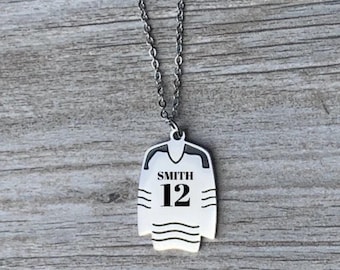 Personalized Engraved Ice Hockey Necklace, Girls Hockey Heart Jersey Jewelry Gifts for Ice Hockey Players, Custom Hockey Team Gift