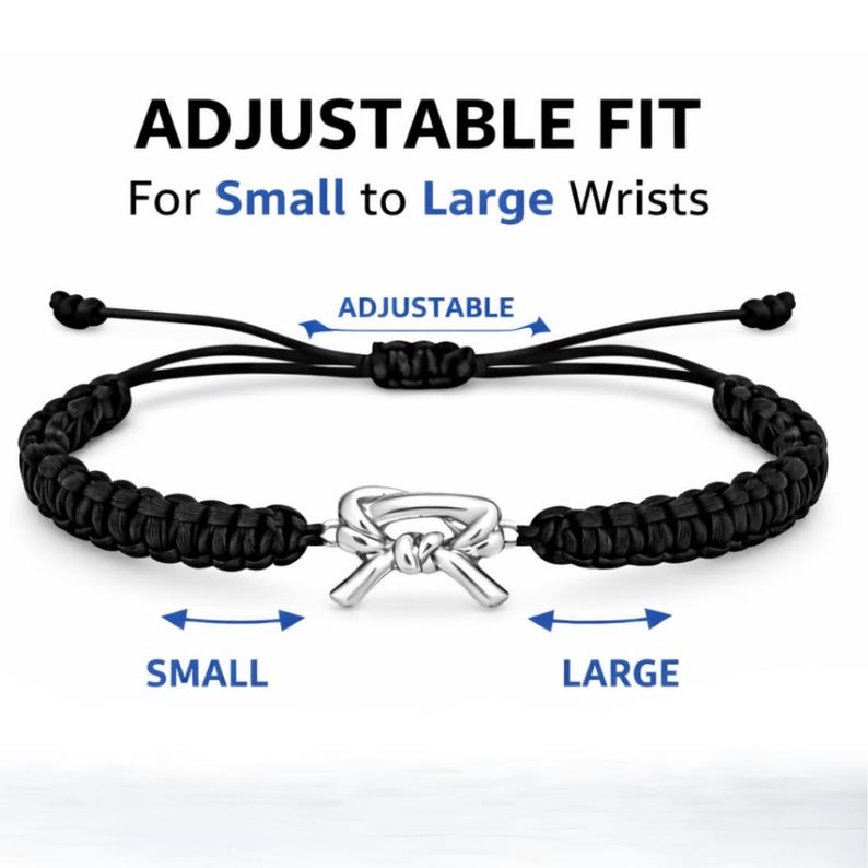 Martial Arts Belt Bracelet, Karate, Taekwondo, Jiu Jitsu Adjustable Rope Bracelet, Martial Artist Gift for Girls and Boys, Belt Jewelry image 3