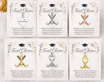 Field Hockey Graduation Tassel Charm for Senior Player Keepsake Gift, Field Hockey Team Senior Night Award Charm