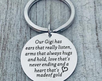 Gigi Gift, Best Gigi Charm Keychain, Grandma Jewelry, Gigi Gifts for Women, Mother's Day, Birthday, Blessed Gigi