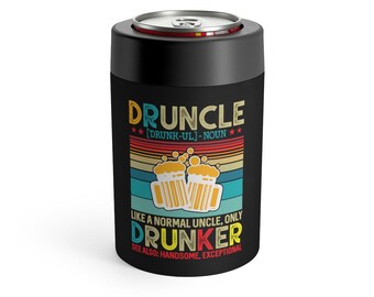 Uncle Can Holder, Druncle Ever Stainless Steel Beer Can Holder, Can Cooler Beverage Insulator Holder for Cans, Uncle Gift