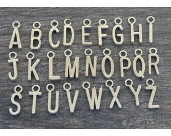 Silver Letter Charm; Silver Initial Charm; Cursive Letter Charms; Jewelry Making Charms; Necklace Charms; Fancy Charms; Script ABC Charms