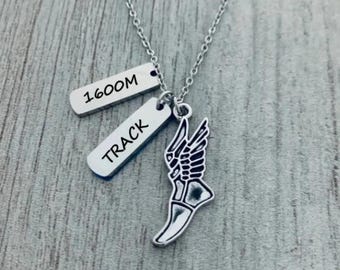 Necklace Necklace - 1600M 800M Distance Event Running Shoe Charm, Track and Field Gift - Girls Track Jewelry, Senior Gift Track Team, Race