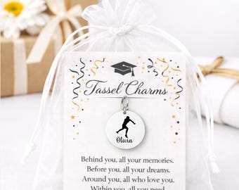 Personalized Discus Throw Graduation Tassel Charm 2026 Senior Track and Field Gift
