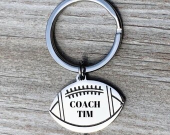 Personalized Engraved Football Coach Keychain, Football Player Coach Keychain, Perfect Football Coach Gifts, High School, Pop Warner