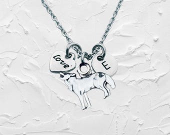 Wolf Charm Necklace, Personalized Wolf Jewelry, Custom Initial Wolf Pendant for Women, Teens and Girls, Wolf Accessories
