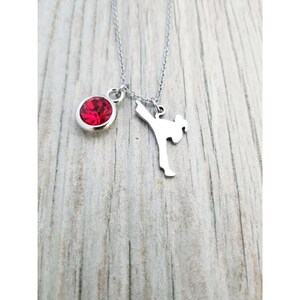 Personalized Girls Stainless Steel Martial Arts Necklace, Karate, MMA, Judo, Tae Kwon Do, Jui Jitsu Jewelry, Karate Girl Pendant