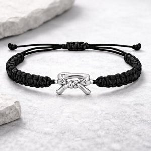 Martial Arts Belt Bracelet, Karate, Taekwondo, Jiu Jitsu Adjustable Rope Bracelet, Martial Artist Gift for Girls and Boys, Belt Jewelry image 1