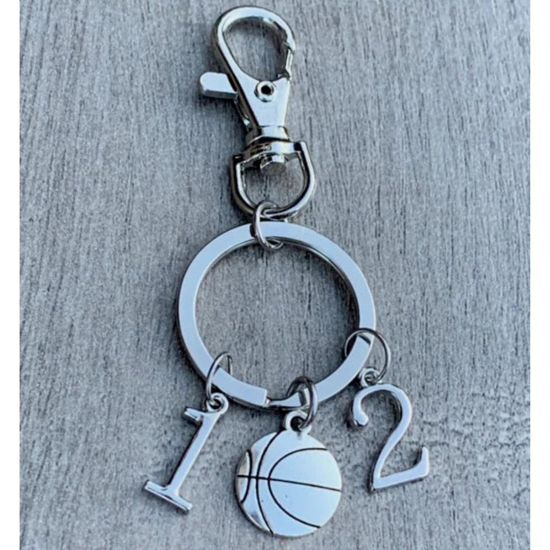 Custom Basketball Keychain With Number Charms – Personalized Zipper ...
