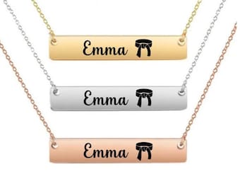 Girls Martial Arts Gift, Personalized Martial Arts Necklace,Engraved Pendant Charm Custom Jewelry,Martial Arts Team,Martial Arts Player Gift