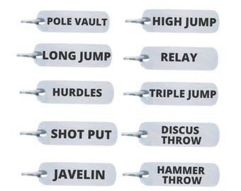 Track and Field Charm, ONE Stainless Steel Pendant Only 400m, 800m, 1600m, Sprint, Relay, Hurdles, Distance, Jump, Throw, Pole Vault, Coach