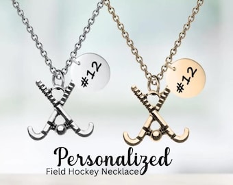 Field Hockey Gift, Personalized Engraved Field Hockey Necklace, Girls Field Hockey Jewelry Gifts for Field Hockey Players, Field Hockey gift