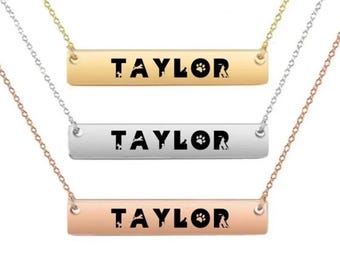 Engraved Customized Dog Lover Pendant Charm Necklace, Dog Gift, Dog Necklace, Pet Memorial Jewelry, Dog Paw Necklace, Gift for Pet Lover