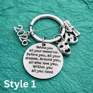 Drama Keychain Theater Gift Tragedy Masks Keychain 2026 Graduation Gifts Drama Students Actor Actress Gift, High School, Inspirational Style 1- Keychain