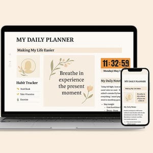 2025 Notion Daily Planner Template, That Girl Aesthetic Notion Template, Minimal Personal Planner, Notion Template, All In One Notion