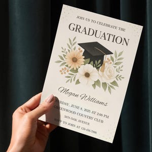 Digital Graduation Party Invitation, Graduation Invitation Template, high School Graduation, Graduation Party Invite, Editable Template