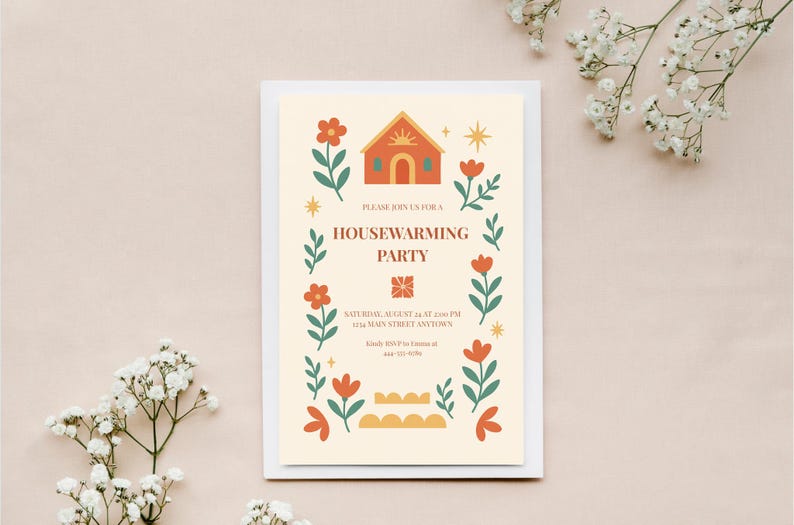 Editable Housewarming Invitation Template: Modern Cozy Design (digital ...