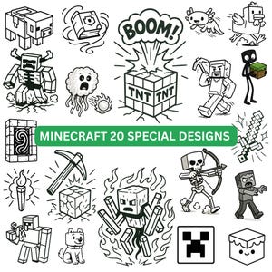 Mine Svg Bundle, Mine Svg, Mine Birthday Gift, Gamer Svg, Mine Characters, Mine Gaming Clipart, Svg cut files