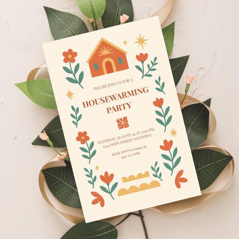 Editable Housewarming Invitation Template: Modern Cozy Design (digital ...