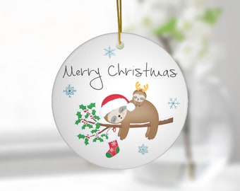 Sloth Ornament, Christmas Gift, Gift For Mom, Sister Gift