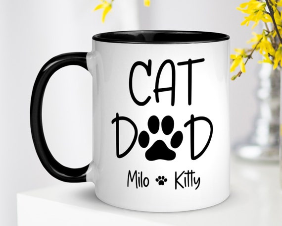 Custom Cat Mug, Personalized Cat Dad Mug, Pet Parent Gift, Gifts