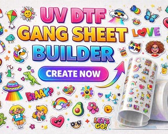 Custom UV Gang Sheet Stickers/Logo UV DTF Transfers