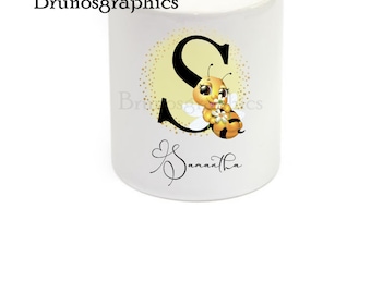 personalised bee money box,piggy bank,custom, ceramic