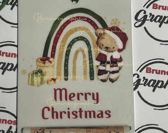 Santa Bear,Personalised Money Holder, Note Holder, Christmas Gift Decoration, Christmas Tree Bauble, Money Gift, Christmas Gift Idea