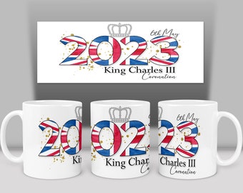 King Charles III Coronation,Celebration mug,6th May 2023,Memorabillia,Royal Family,Gift,Keepsake,Souvenir,God save the king, Personalised,