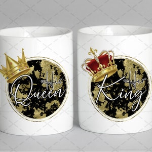 Tazas de rey y reina-su rey-su rey-su reina-su reina-tazas de boda-tazas de pareja-aniversario-té-café-novia-novio-aniversario-rey Carlos