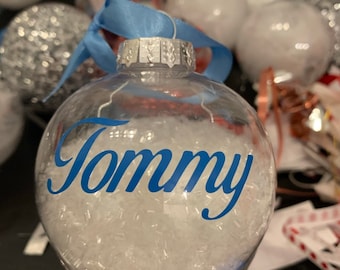 Personalised bauble,Christmas tree decoration,memorial bauble,first home,Santa gift Christmas Eve,secret Santa
