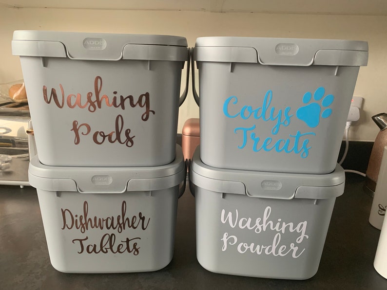 Personalised Kitchen Storage Caddy Eco Grey Etsy UK