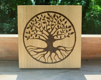 Handmade Tree of Life Wood Burning Wall Decoration