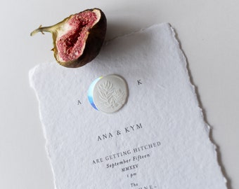 Sample "MILANO" wedding invitation for wedding cards, handmade paper, wedding stationery, cotton paper, invitation and rsvp, wax seal