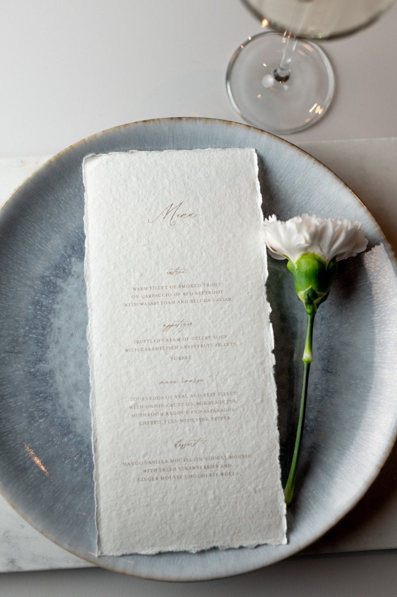 Muster VILLA Einladungskarte zur Hochzeit, Baumwollpapier, Hochzeit Einladung Set, Hochzeit Einladungskarte, Wachssiegel, elegant Bild 6