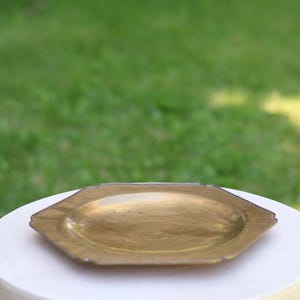 Brass Hexagon Footed Tray