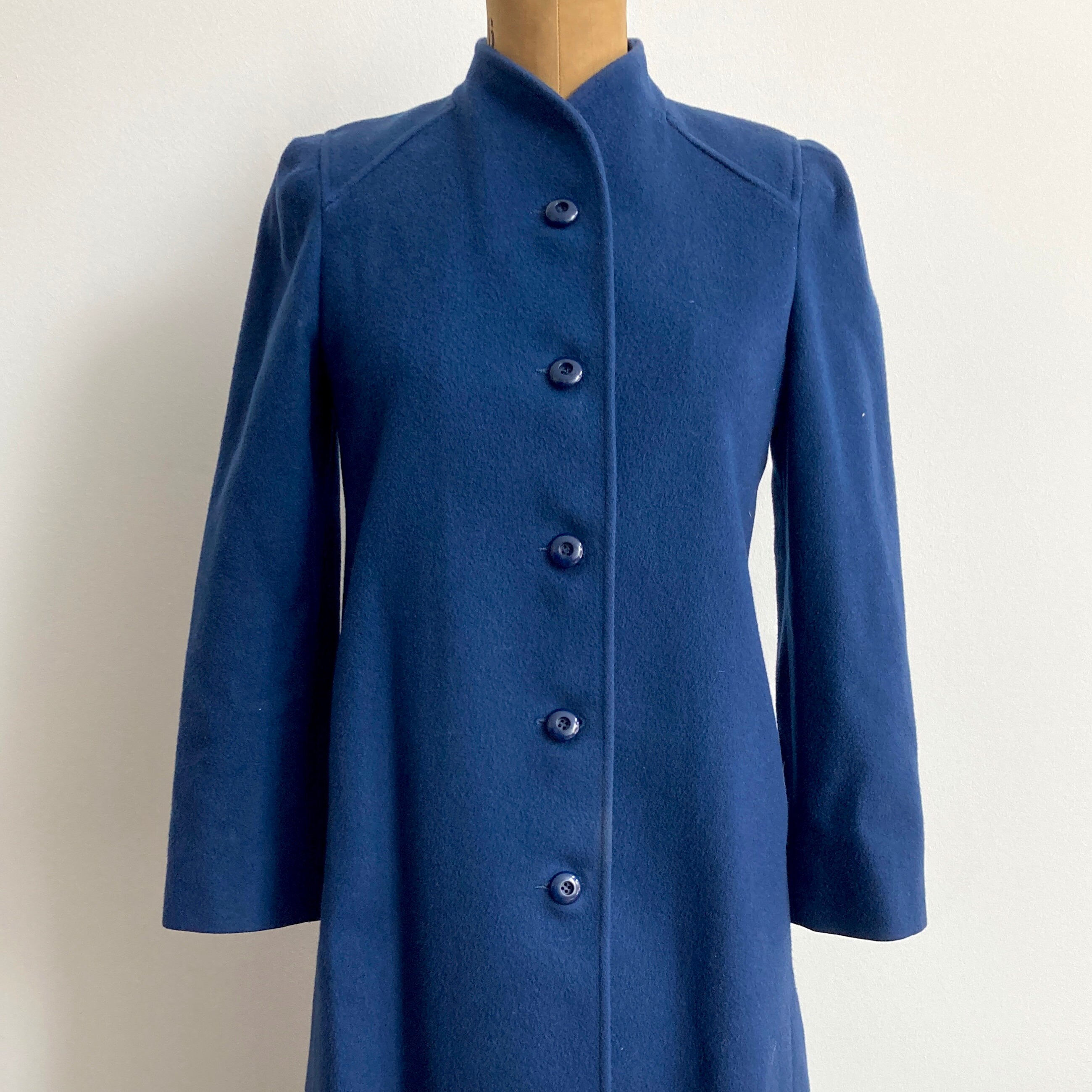 Gorgeous Vintage Pure Wool Slate Blue Overcoat Small to | Etsy