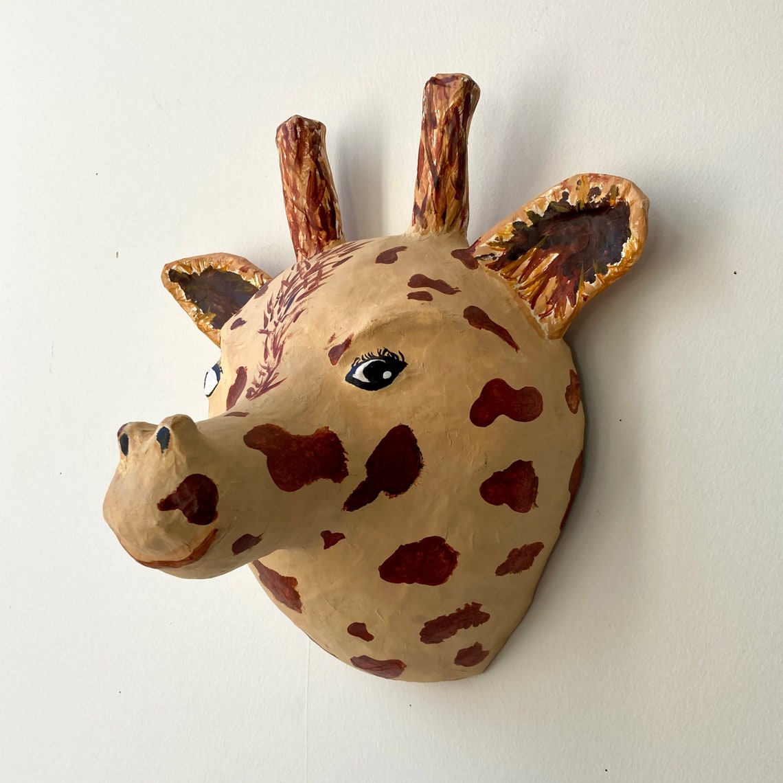 Vintage Paper Mache Handmade Giraffe Head Wall Decor / Animal Etsy