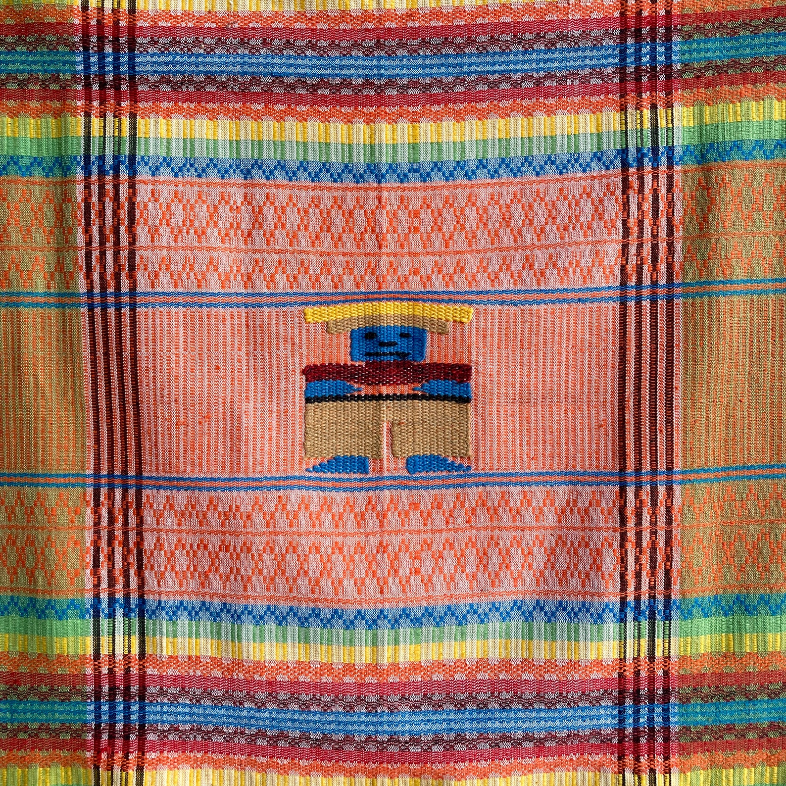 Vintage Orange Woven Tapestry / Rainbow Woven Tapestry / Etsy