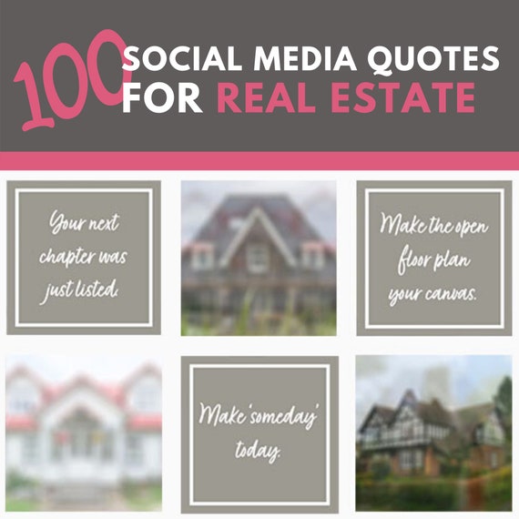 100 Social Media Quotes for Real Estate Etsy