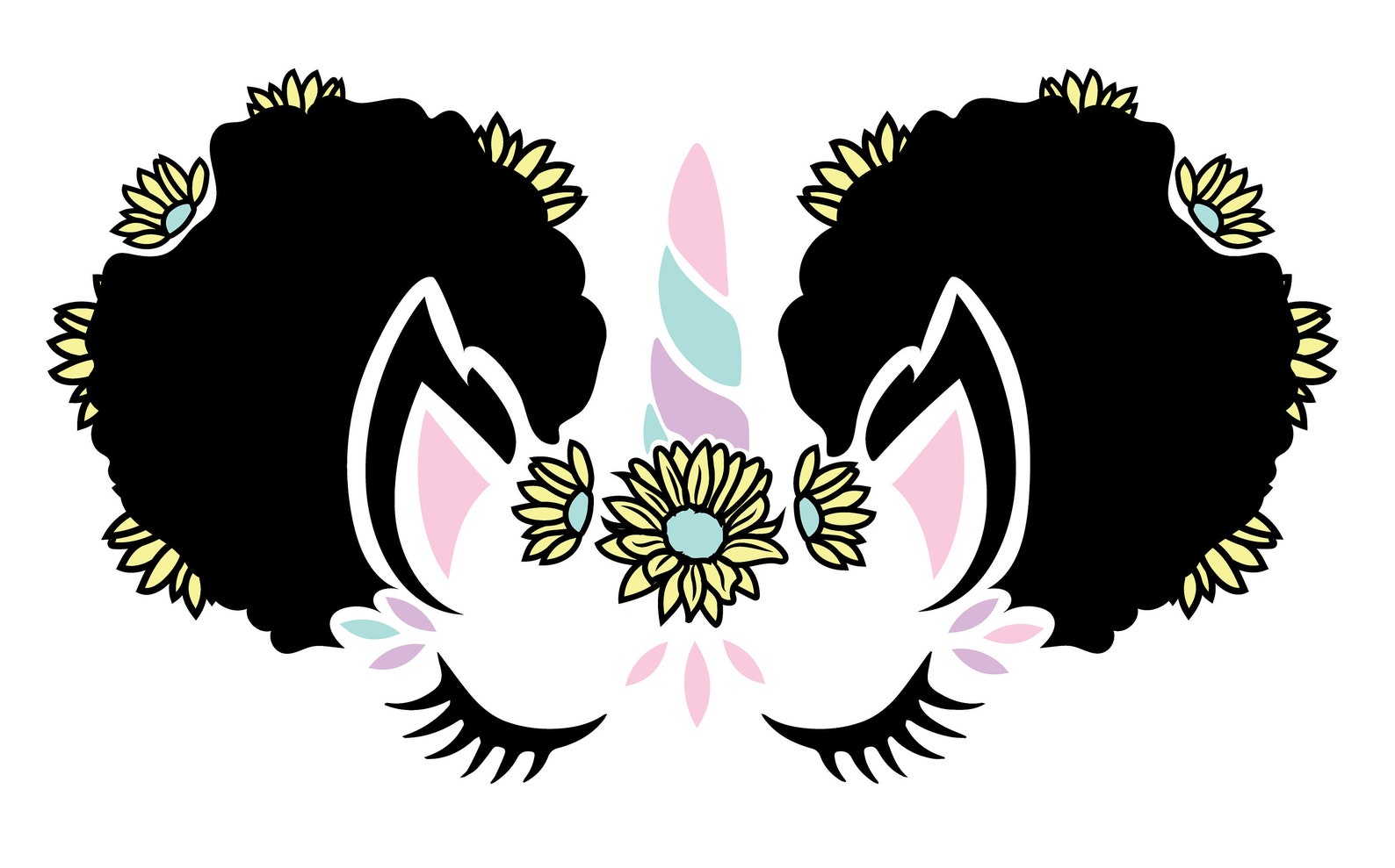 Black Girl Unicorn Svg Mommy and Me Etsy