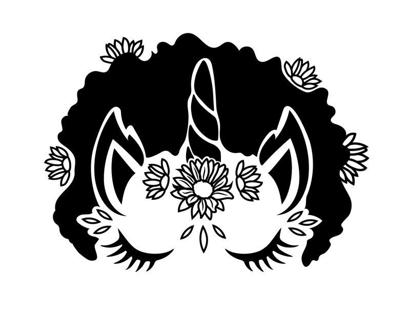 Black Girl Unicorn Svg Mommy and Me Etsy