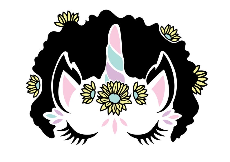 Black Girl Unicorn Svg Mommy and Me Etsy