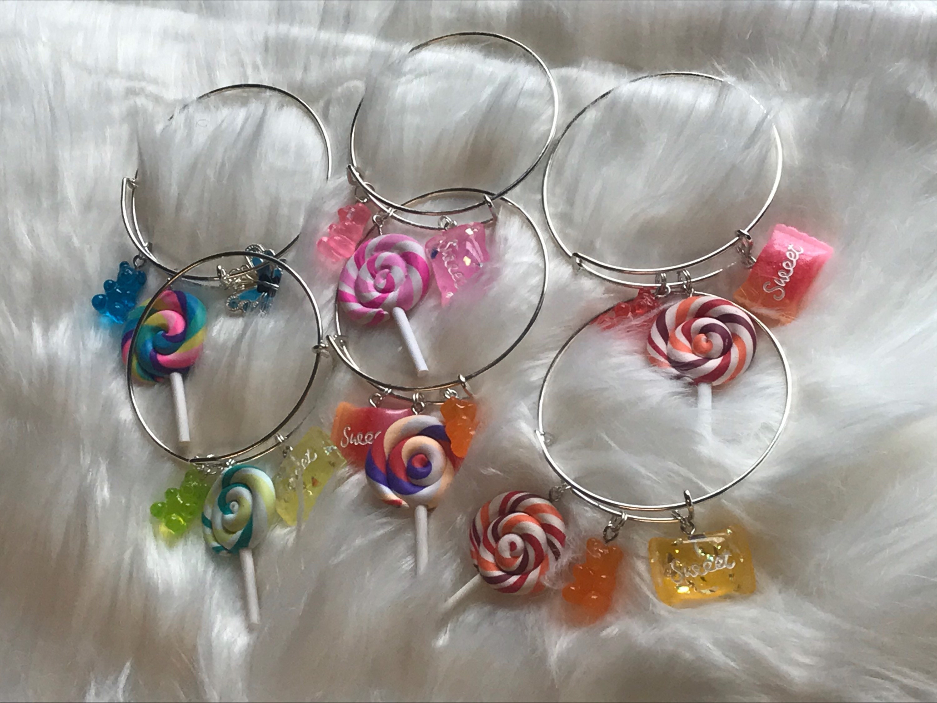 Silver arm candy bracelet Candy charm bracelets Charm Etsy