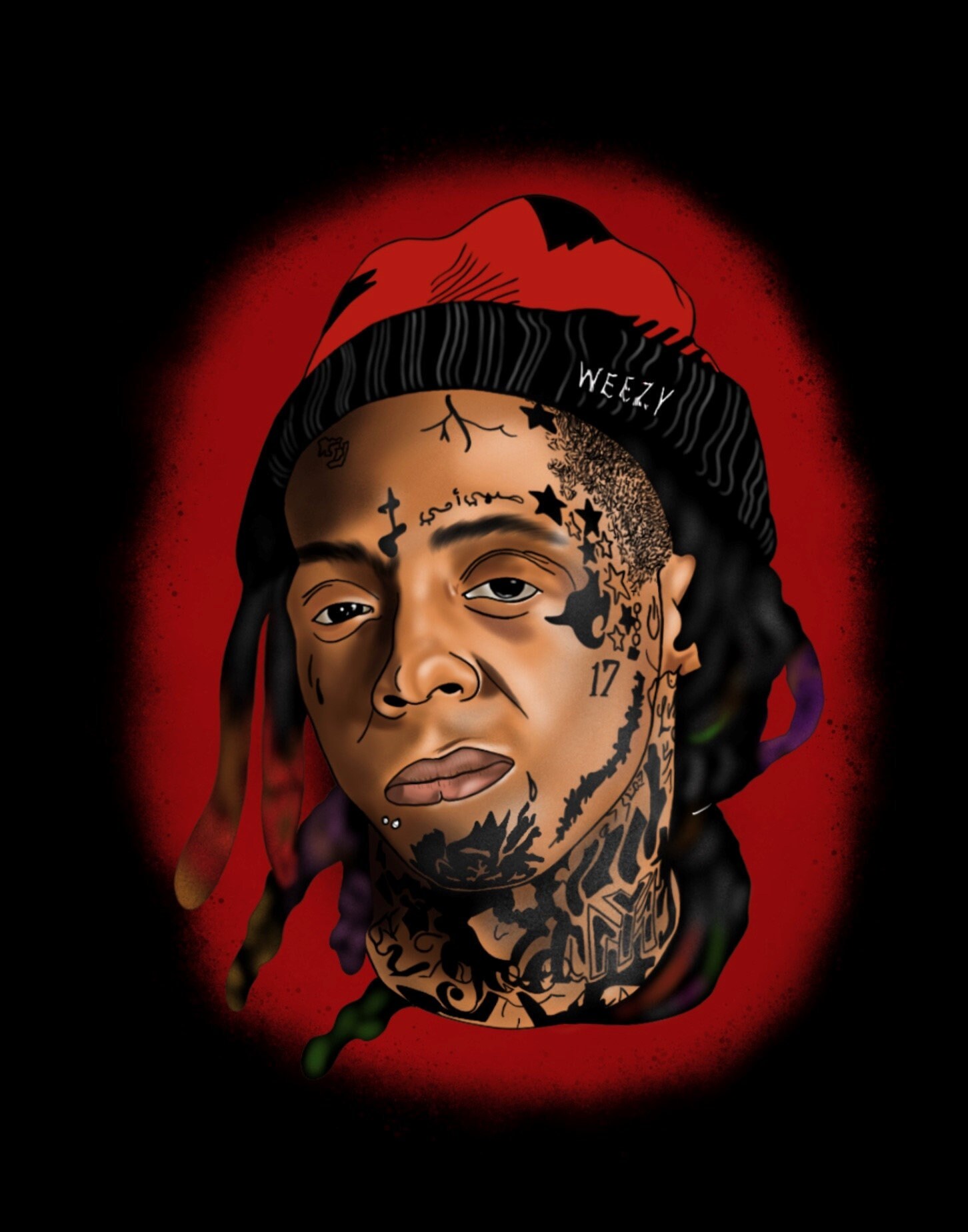 Lil Wayne Digital Portrait Printable Wall Art INSTANT DOWLOAD