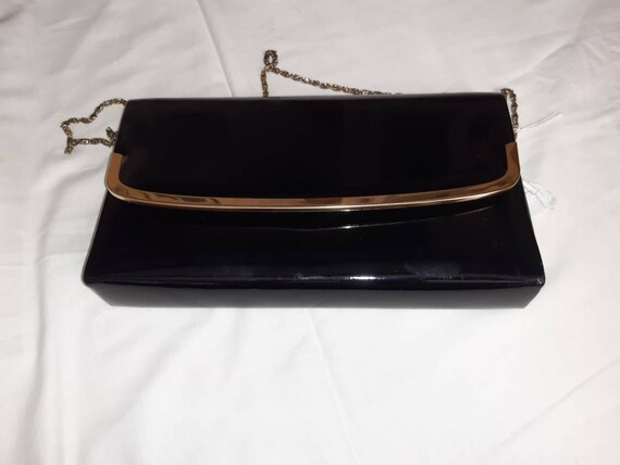 Jannette Louella Black Patient Leather evening bag