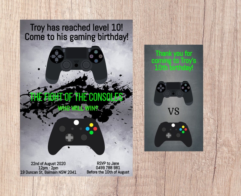 Printable Gamer Birthday Invitation - Etsy