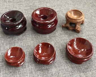 Natuurlijke beboste base stand hand cavred houten standaard Gift