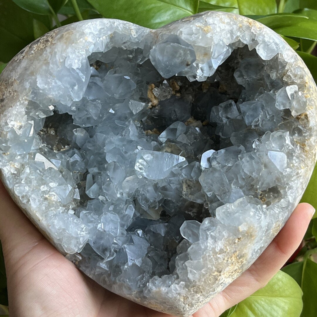 Blue Crystals Rockcloud Natural Blue Celestite Crystal Cluster