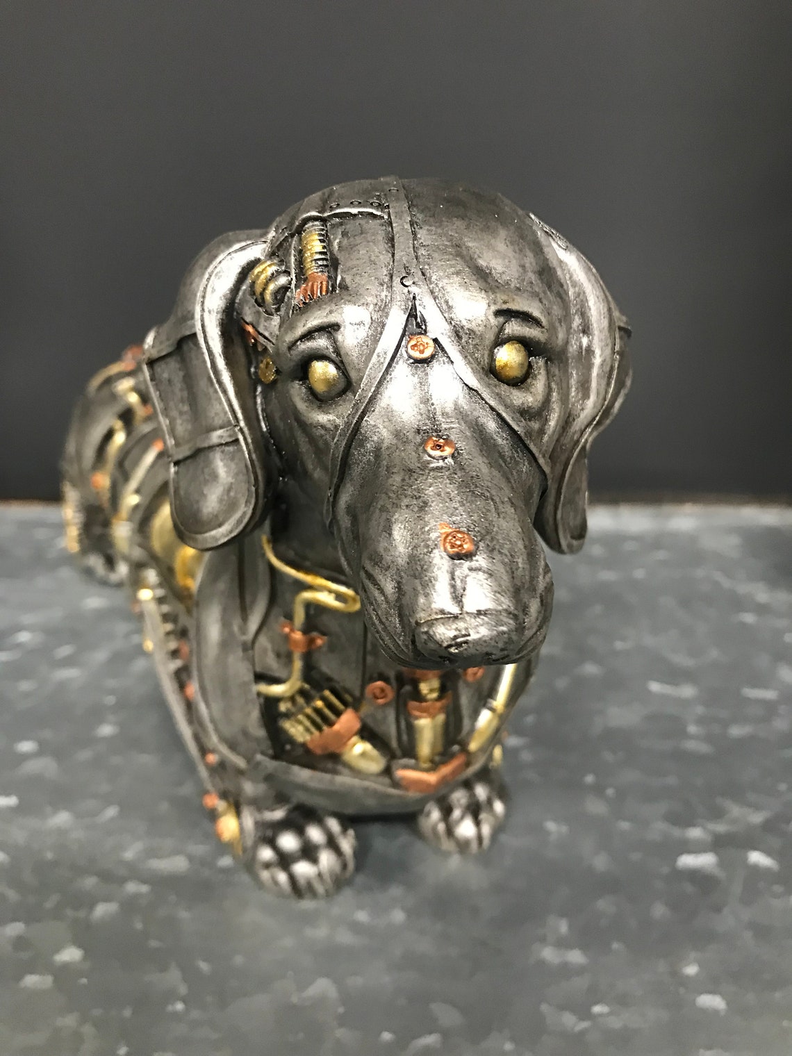 Steampunk Dog Ornament Sausage Fog Dachshund Sculpture Desk Etsy UK